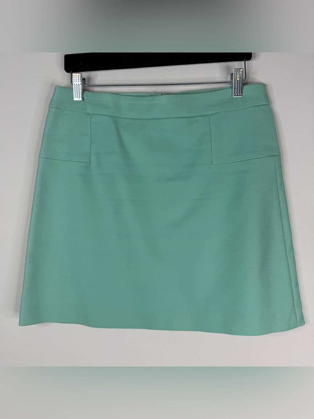 Max Studio Mint Green Mini Skirt Lined Patch Pockets Size 4